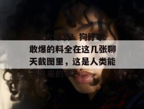 17c大爆发！狗仔不敢爆的料全在这几张聊天截图里，这是人类能干出来的事？